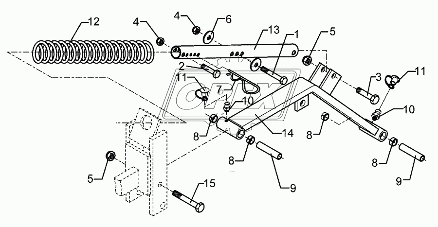 Swinging arm