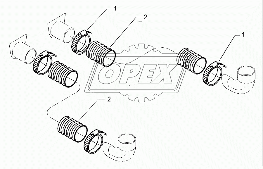 Supply hoses D65 2x1150