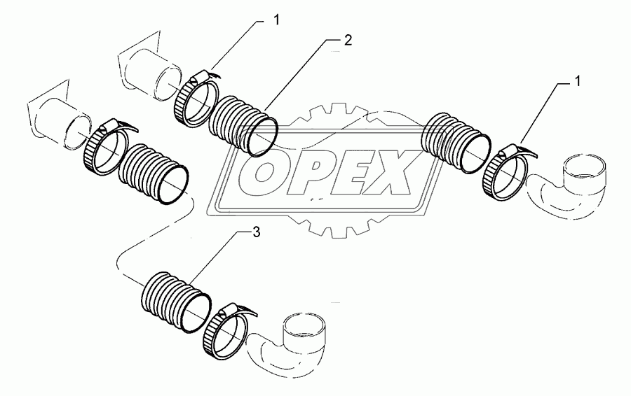 Supply hoses D65 2x1150 2x1700