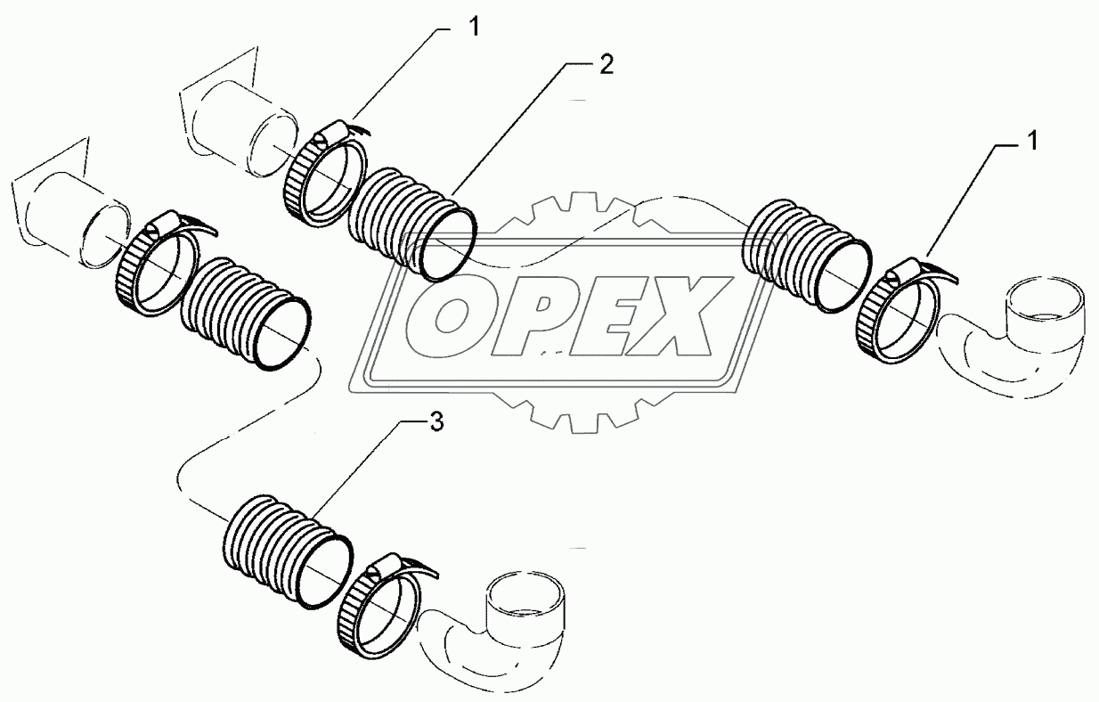 Supply hoses D65 2x1270 2x1750 400KA
