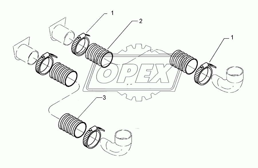 Supply hoses D65 2x1270 2x1750 400KA