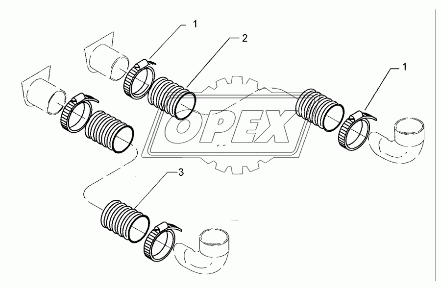 Supply hoses D65 2x1150 2x1580