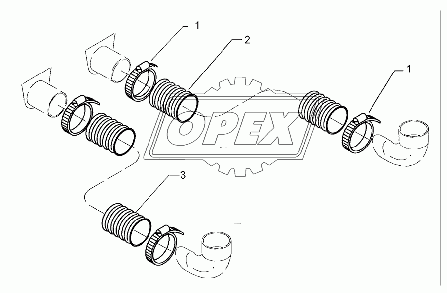 Supply hoses D65 2x1270 2x1850 450KA