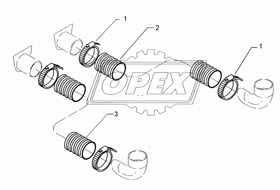 Supply hoses D65 2x1150 - 2x2070