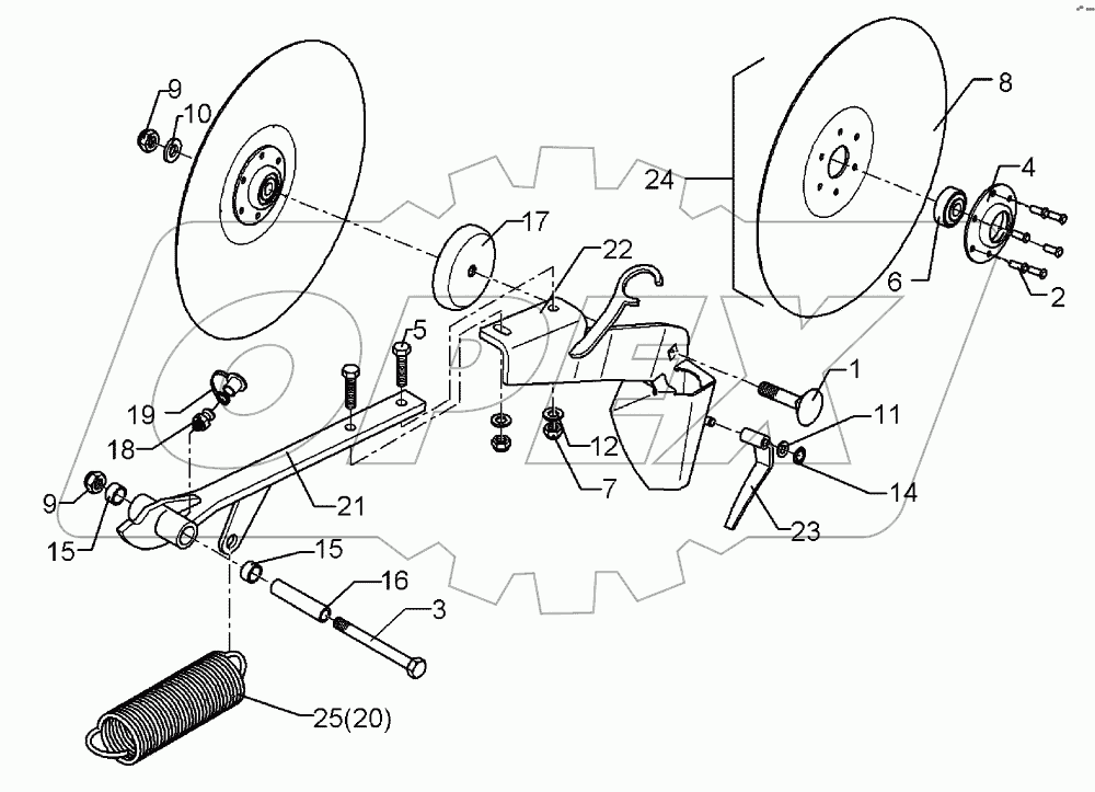 Single disc coulter, long D325 RE