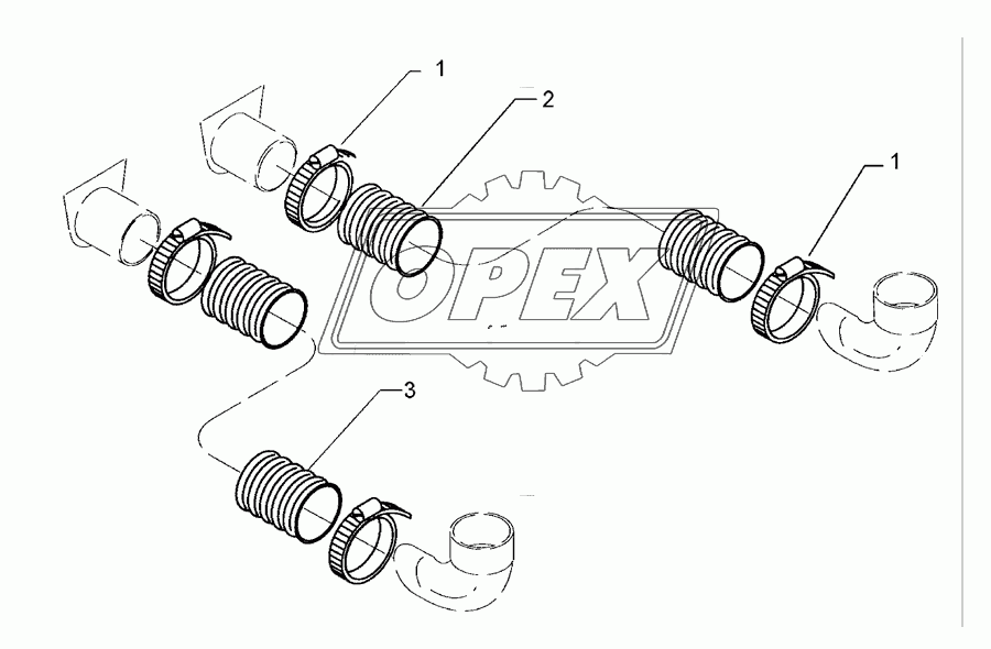 Supply hoses D65 2x1150 2x2320