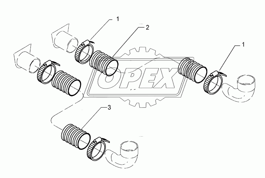 Supply hoses D65 2x1150 2x2320