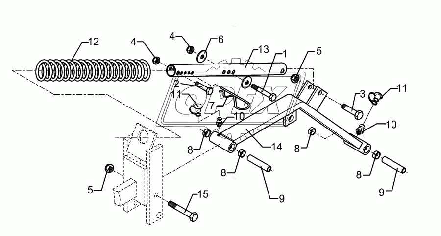 Swinging arm