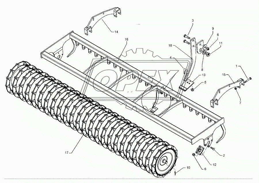 Trapeze packer roller TPW D500-300-24R-125
