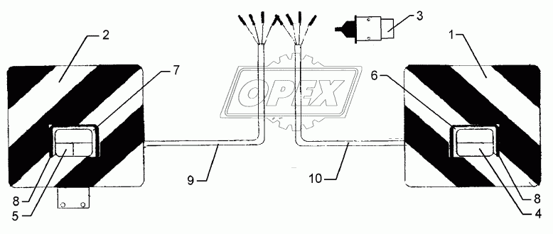 Lighting equipment, rear Aufsattelung