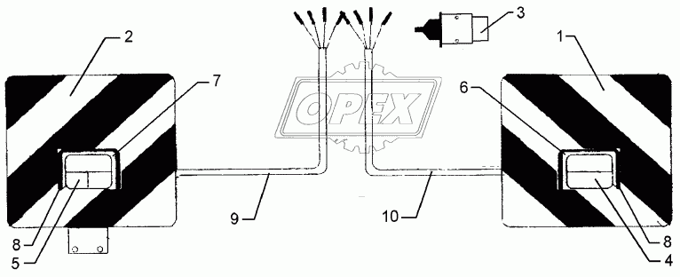 Lighting equipment, rear Aufsattelung