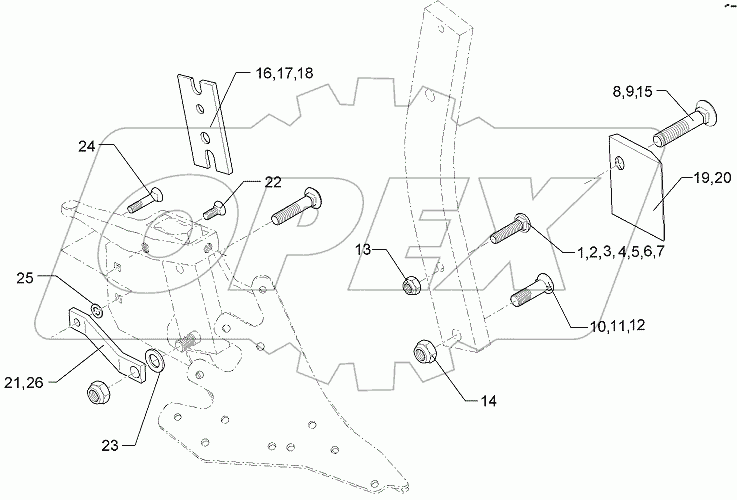  699 6000 Bolts for leg