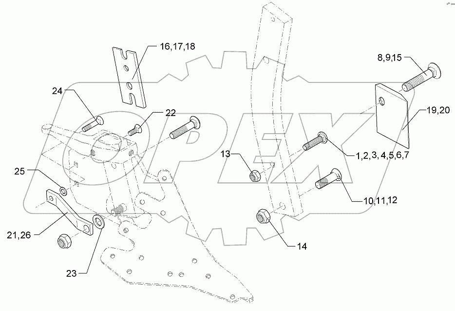  699 6000 Bolts for leg