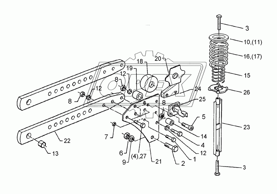 Trip device with roller 30x80-170-V
