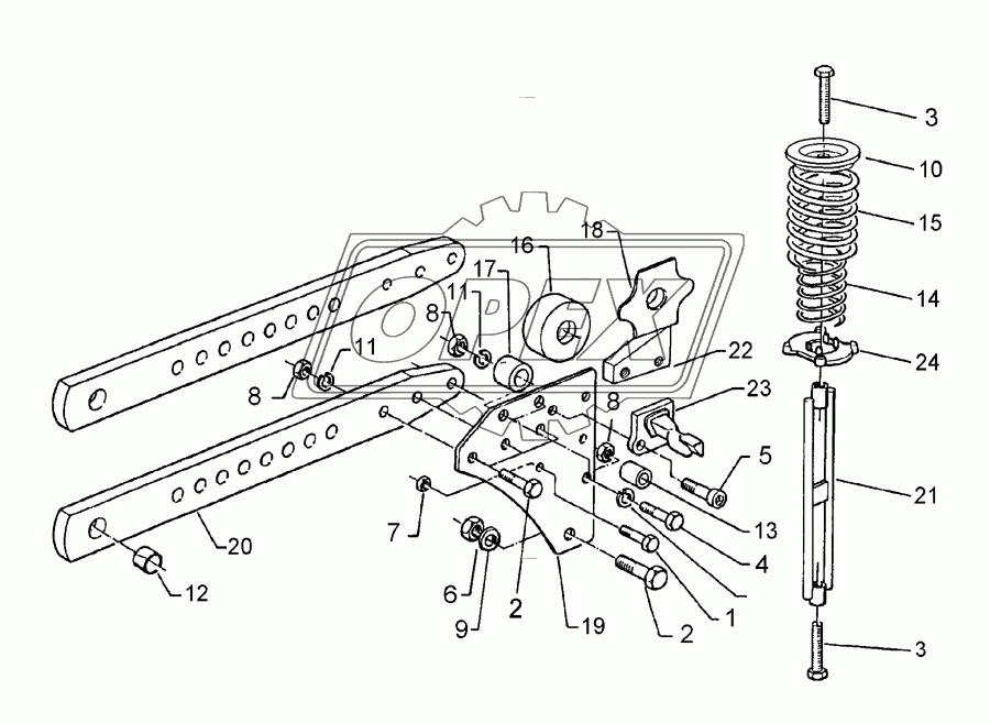 Trip device with roller 30x80-170-V/D20