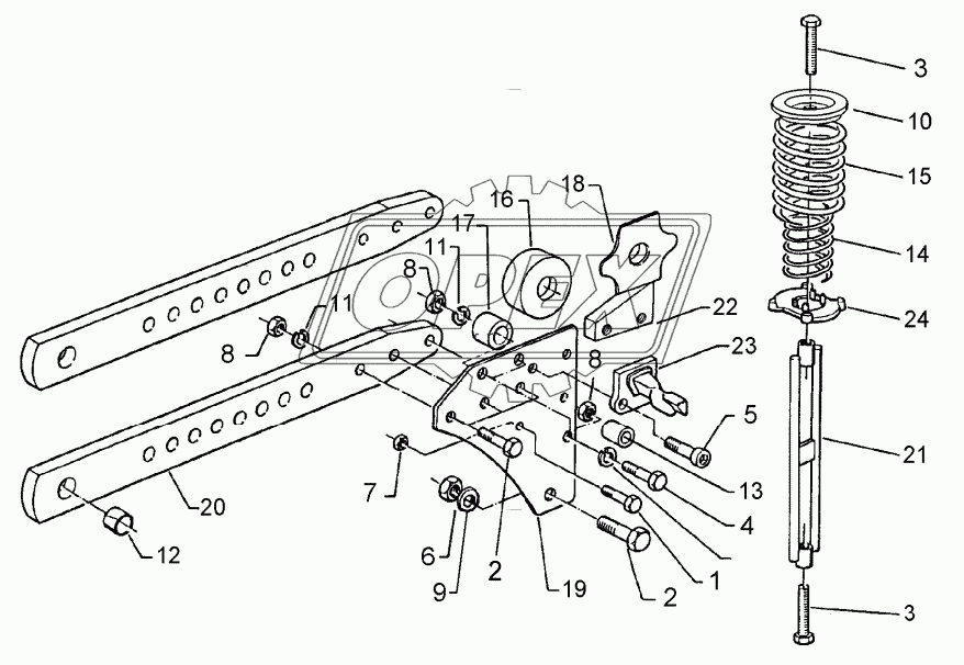 Trip device with roller 30x80-170-V/D20