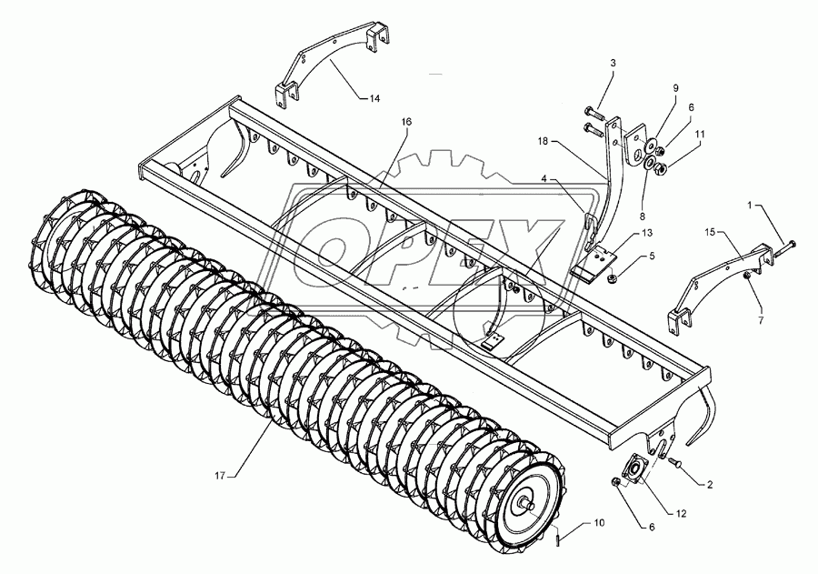 Trapeze packer roller TPW D500-250-20R125