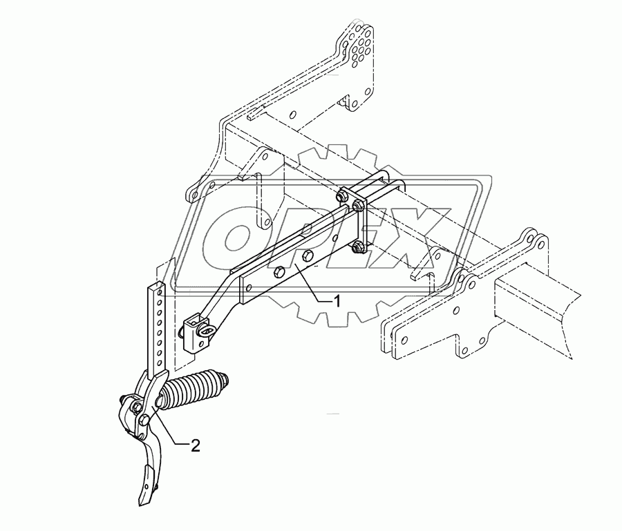 Track scraper with holder FSU+G25 40x20 Quarz