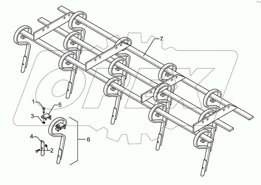 Harrow section 2,5m Quarz 7/250
