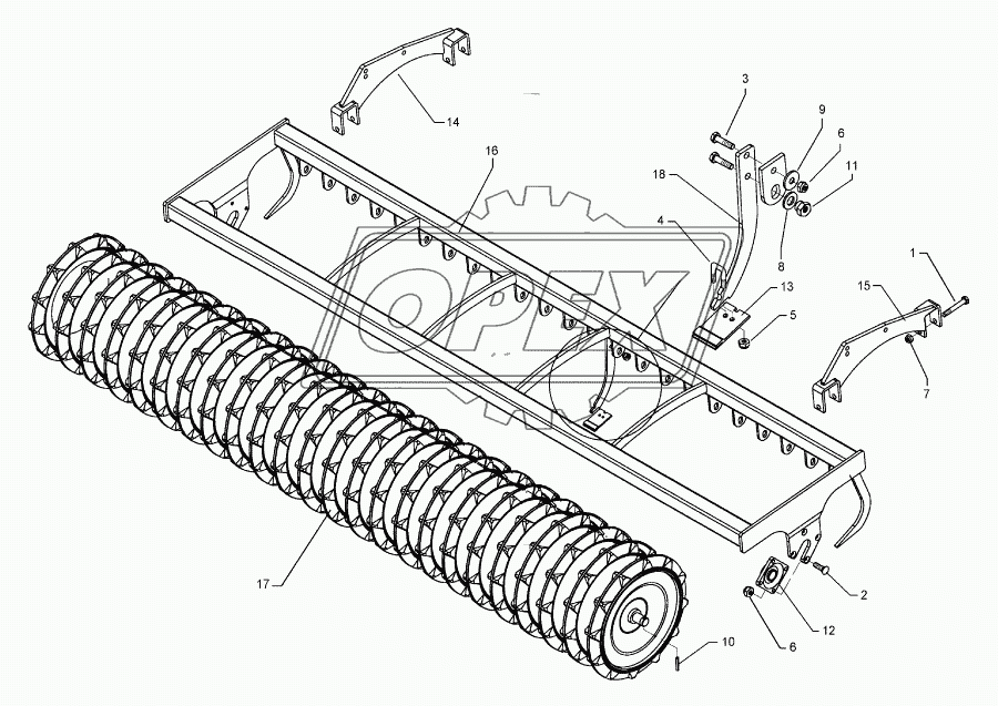 Trapeze packer roller TPW D500-300-24R-125