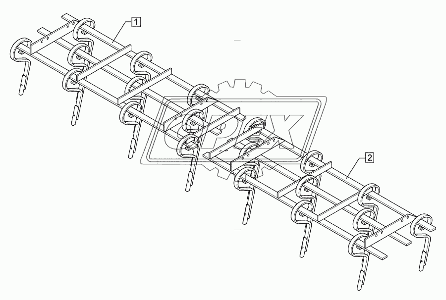 Harrow section 3m Quarz 7/400