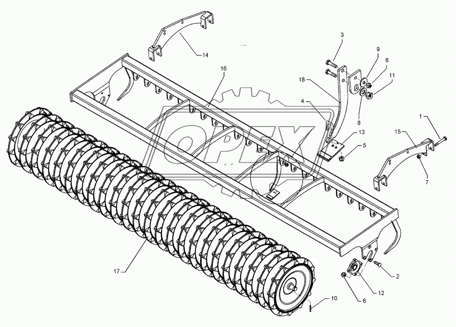 Trapeze packer roller TPW D500-400-27R150