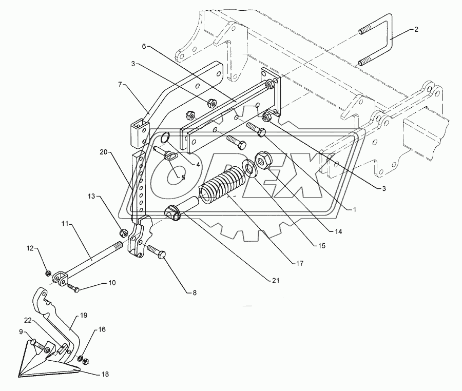 Track scraper with holder FSU+G25 40x20 Quarz