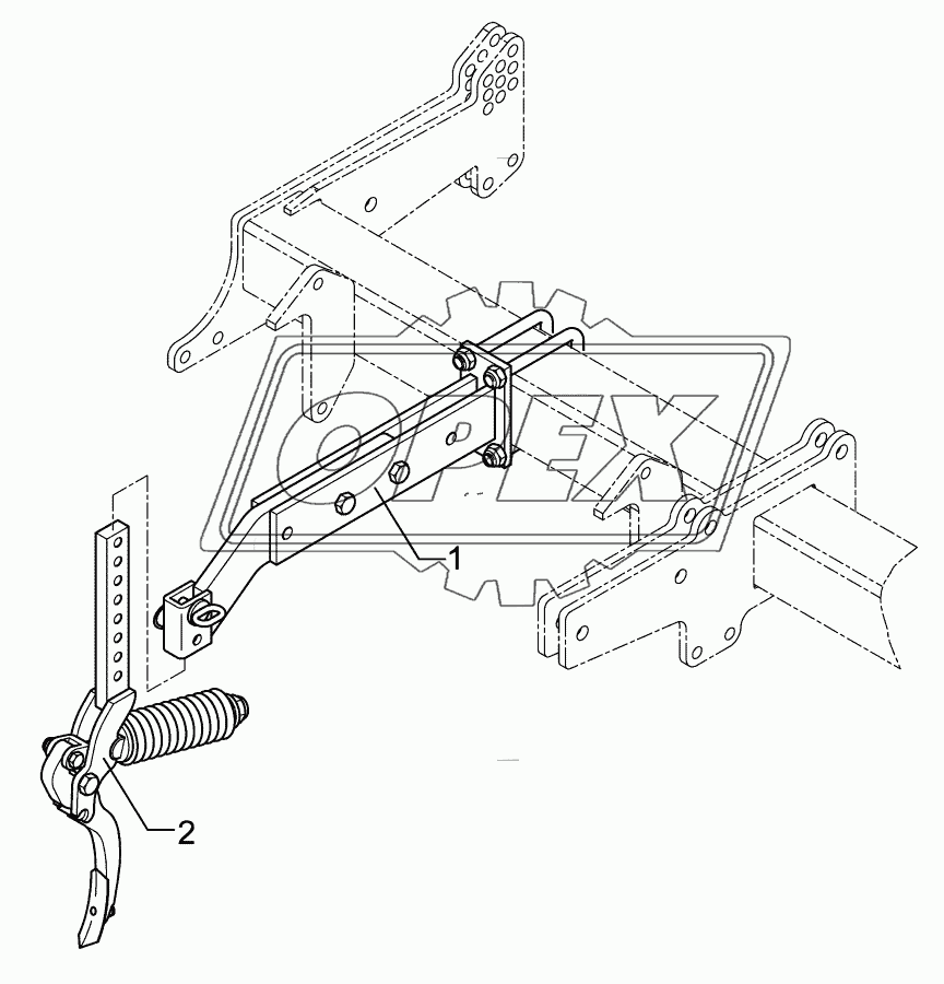 Track scraper with holder FSU P50/6 Quarz