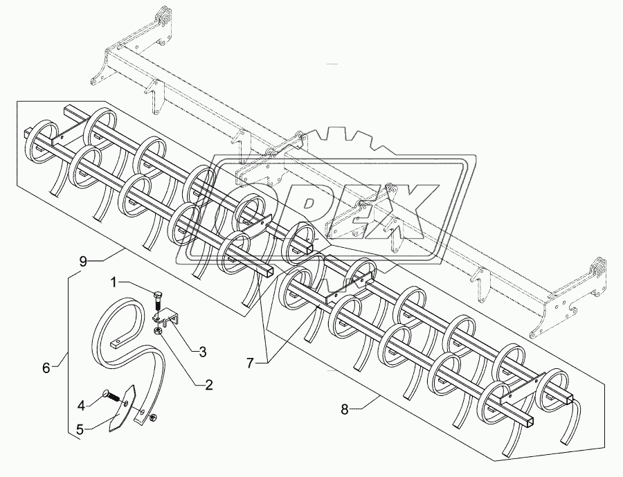 Harrow section 4m Quarz 7/400