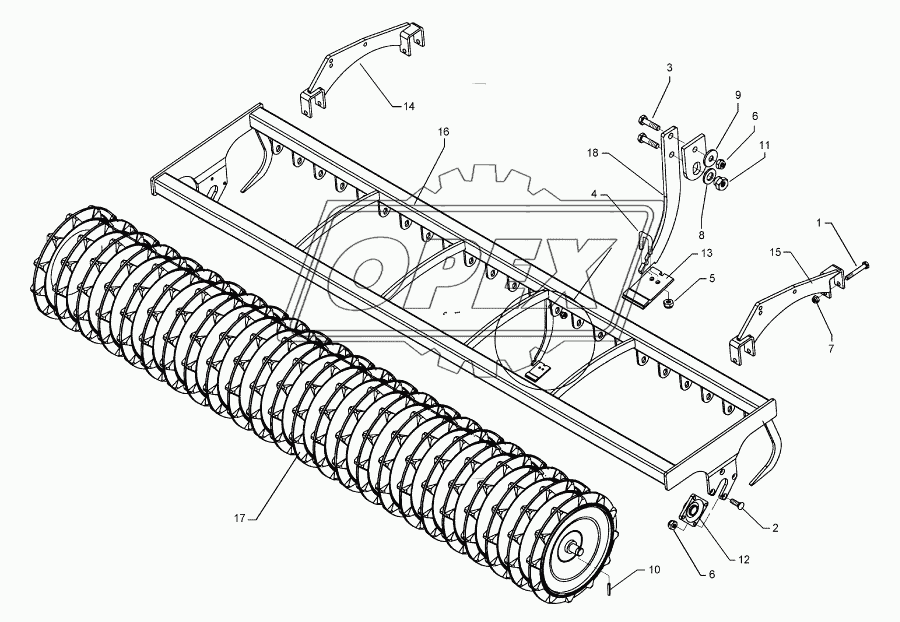 Trapeze packer roller TPW D500-400-27R150