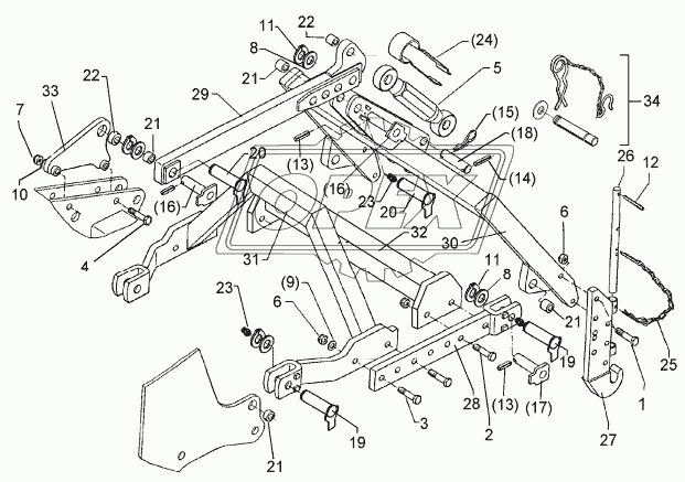 Hydraulic lift linkage Zirkon 9-K-AHG-ST