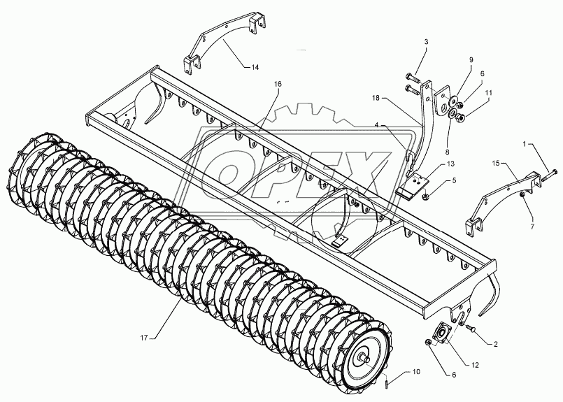 Trapeze packer roller TPW D500-250-20R125