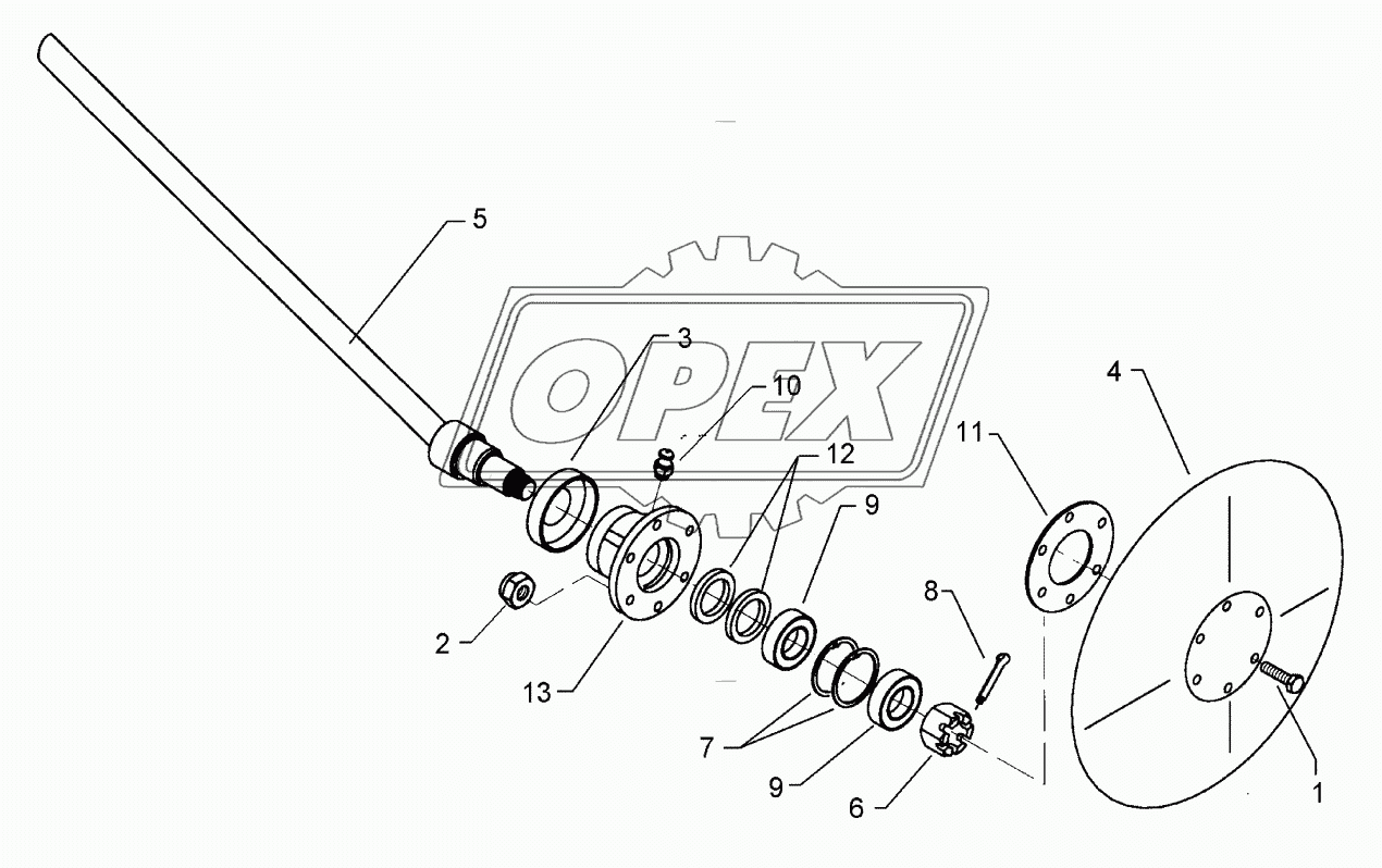 Axle for track marker D30x595 668A