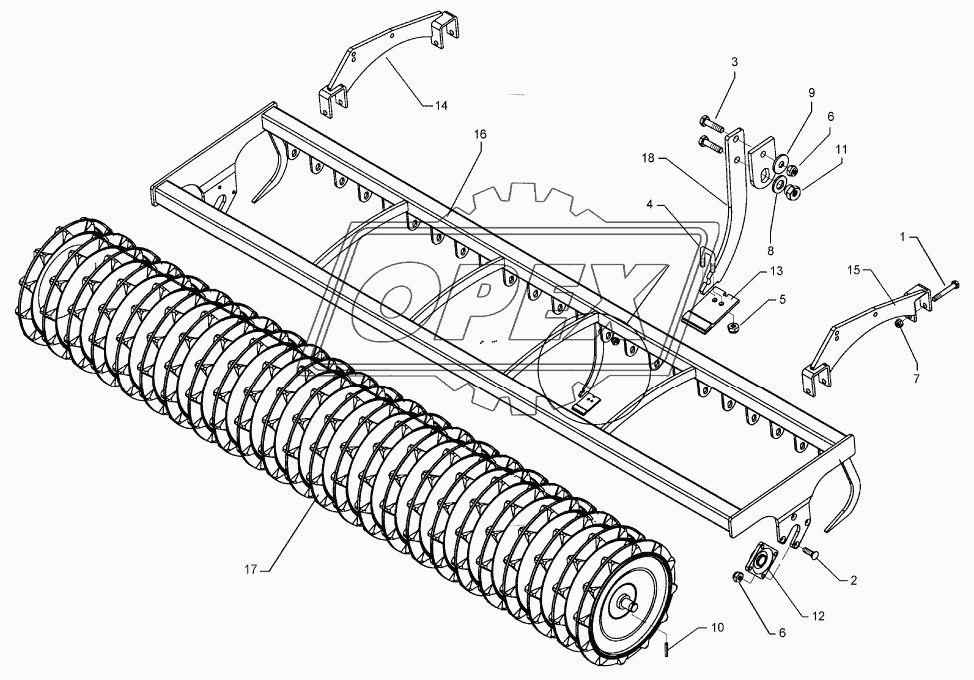 Trapeze packer roller TPW D500-250-20R125