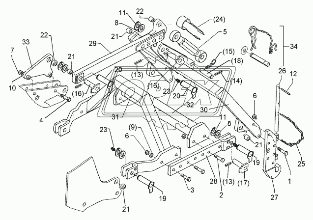 Hydraulic lift linkage Zirkon 9-K-AHG-ST