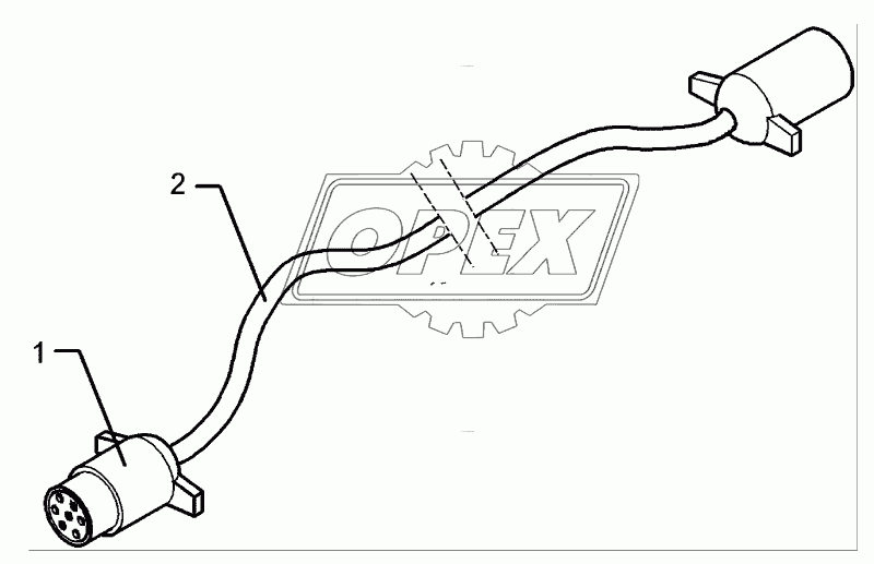 Extension cable 7-polig 5m