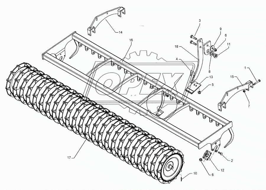 Trapeze packer roller TPW D500-400-27R150