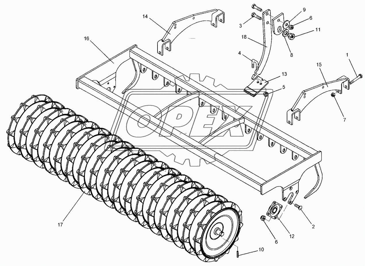 Trapeze packer roller TPW D500-200-11R175