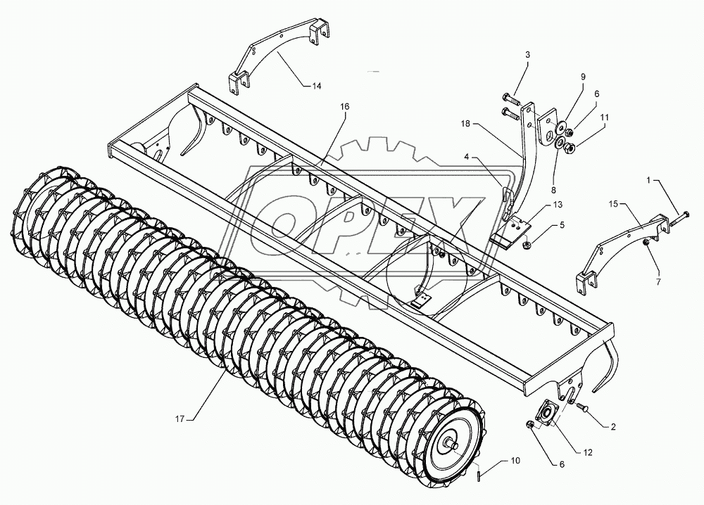 Trapeze packer roller TPW D500-450-36R125