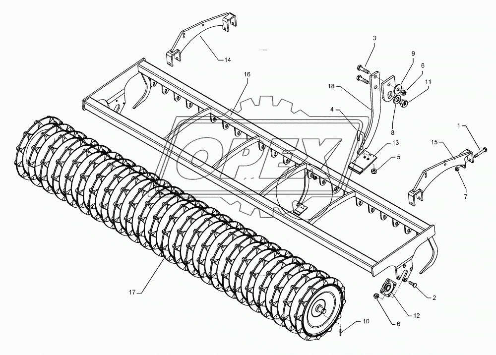 Trapeze packer roller TPW D500-450-26R175