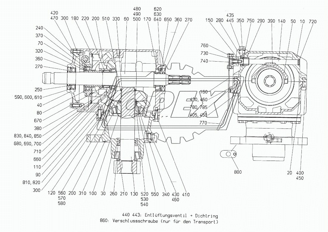 Gear box Zirkon 10/300-450 1