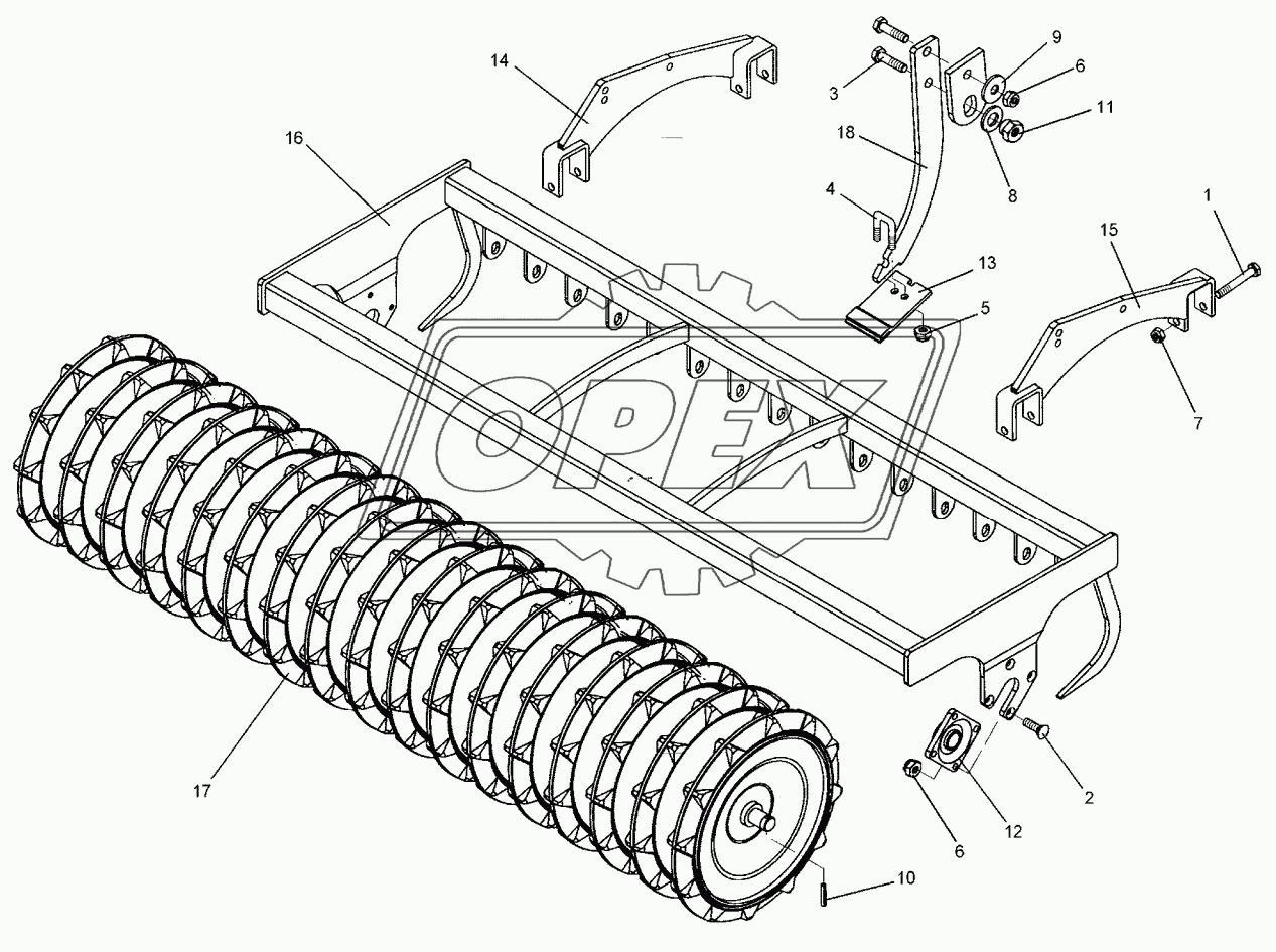 Trapeze packer roller TPW D500-225-15R150