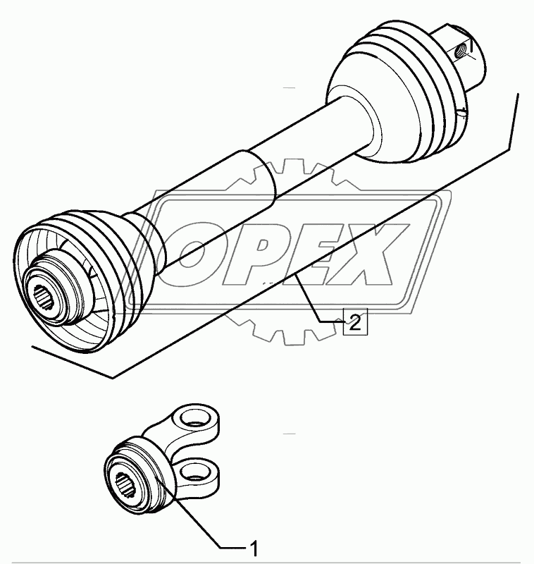 PTO shaft P600-860 1.3/4-6