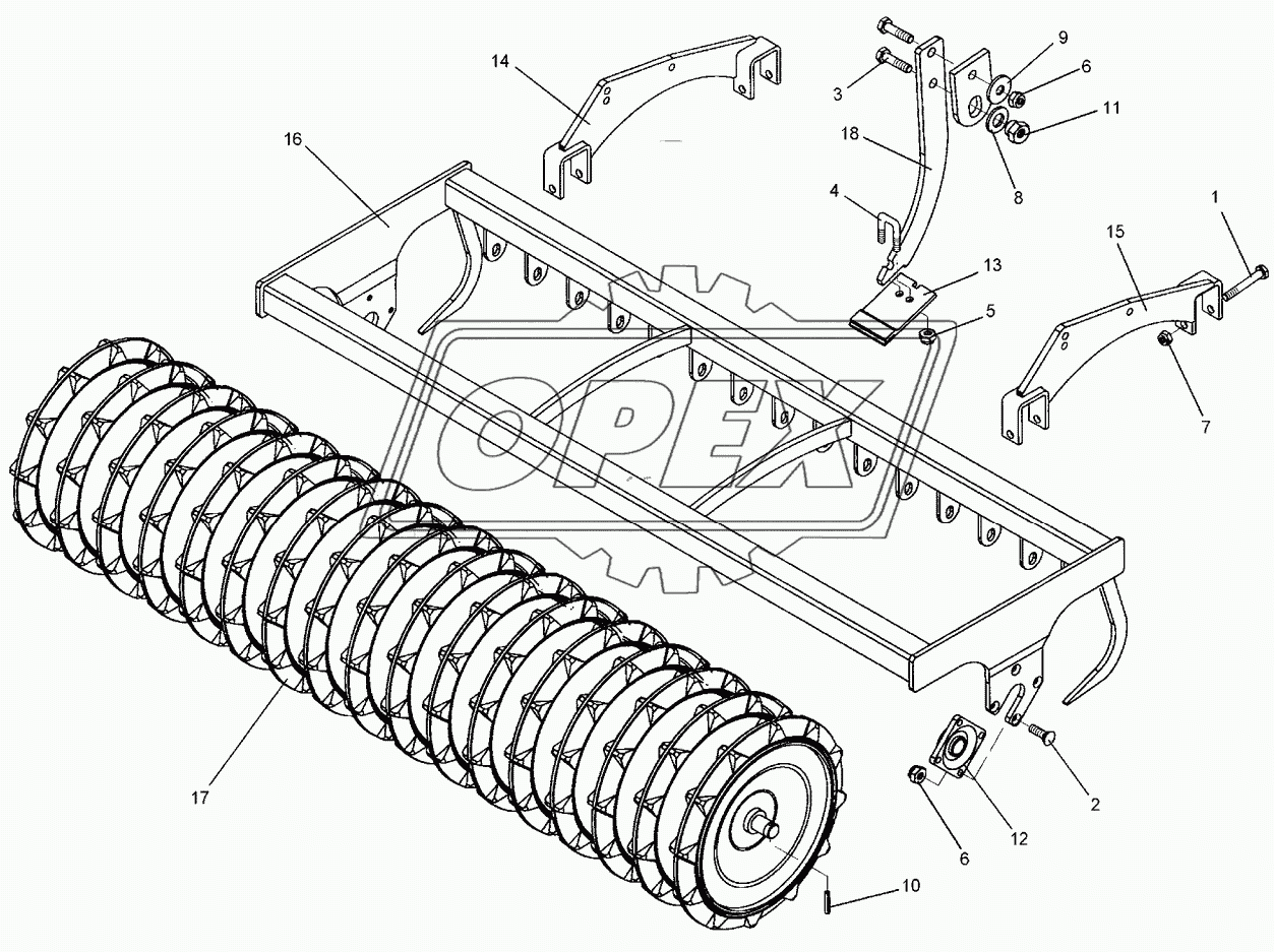 Trapeze packer roller TPW D500-250-17R150