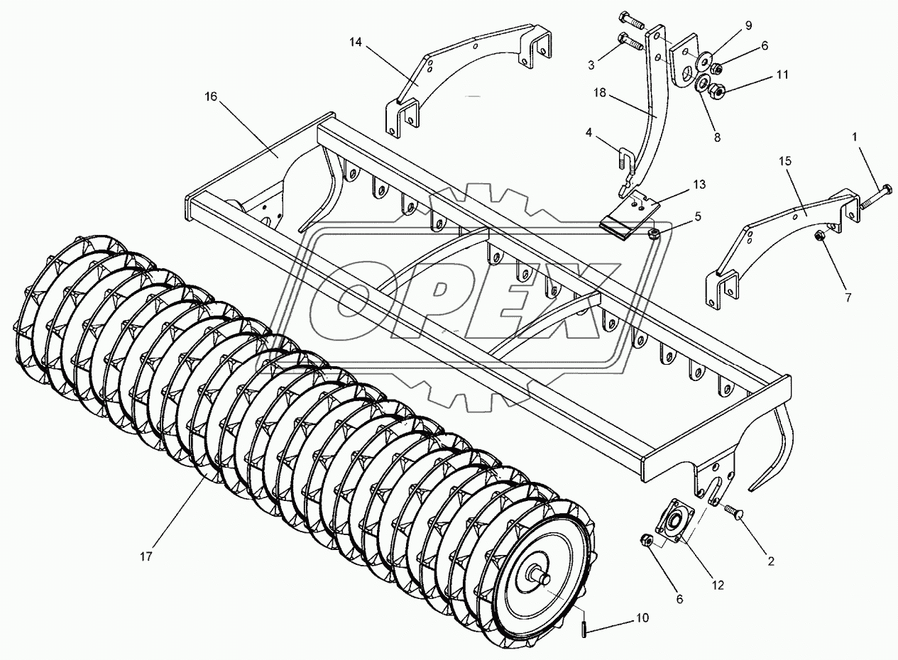 Trapeze packer roller TPW D500-250-14R175