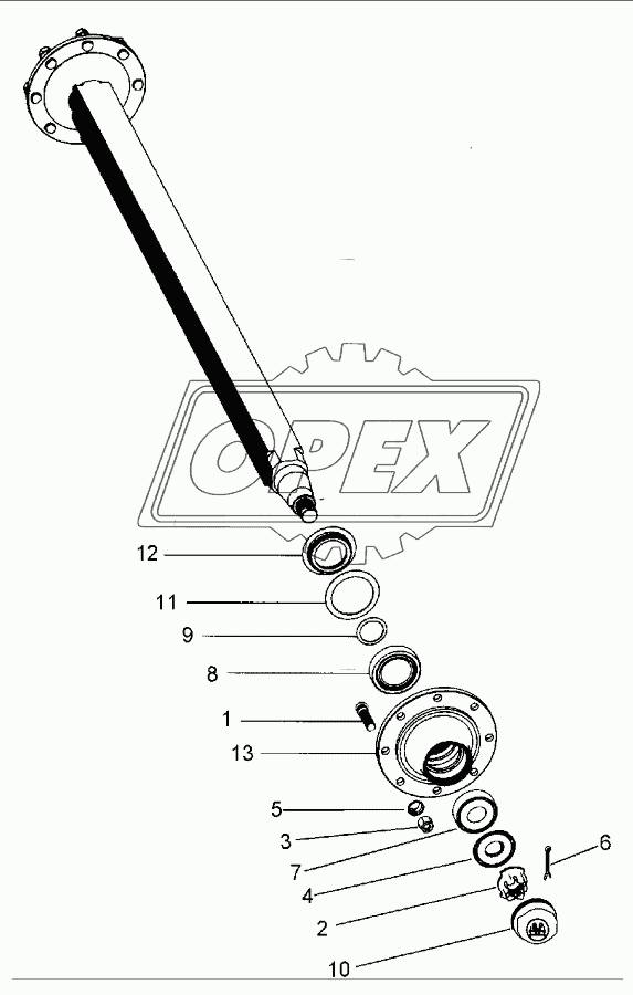 Running axle GS7008 55.67.001.014