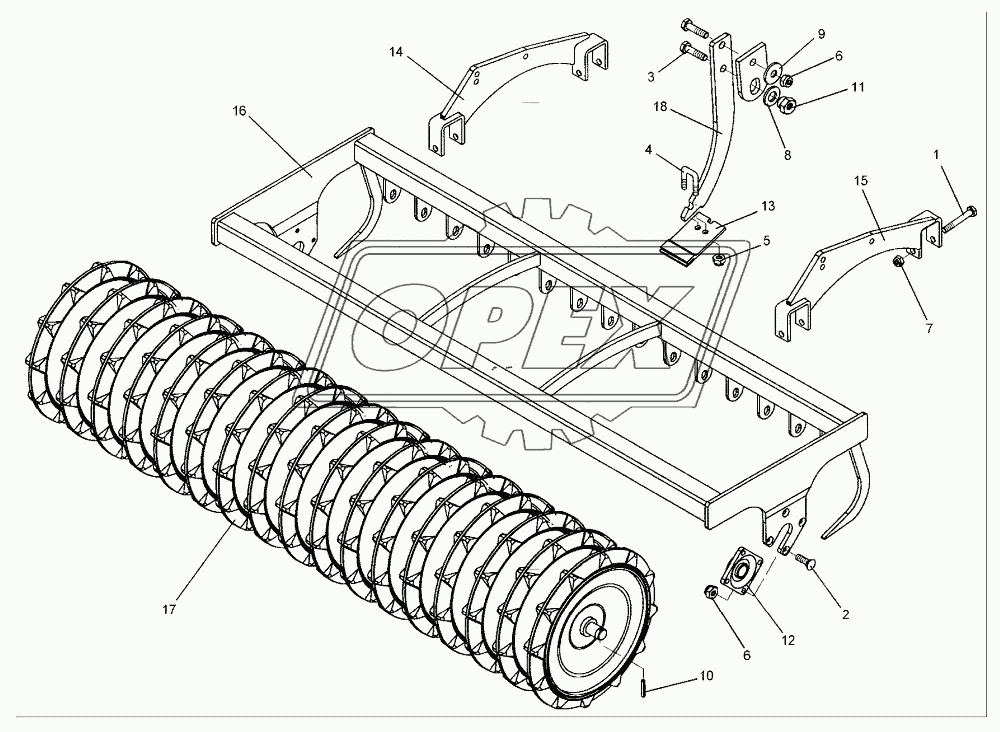 Trapeze packer roller TPW D500-250-15R175