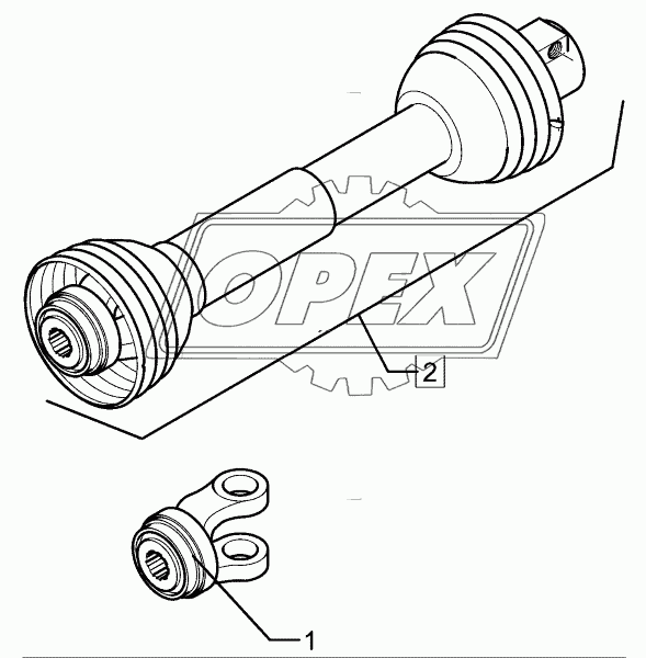 PTO shaft P600-860 1.3/4-6