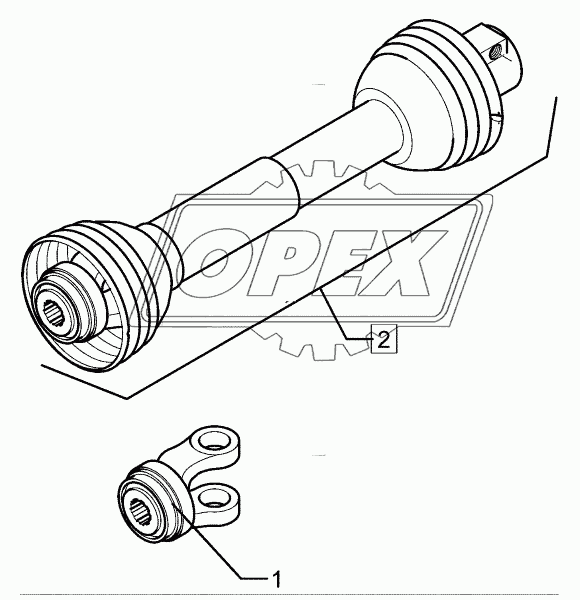 PTO shaft P600-860 1.3/8-6