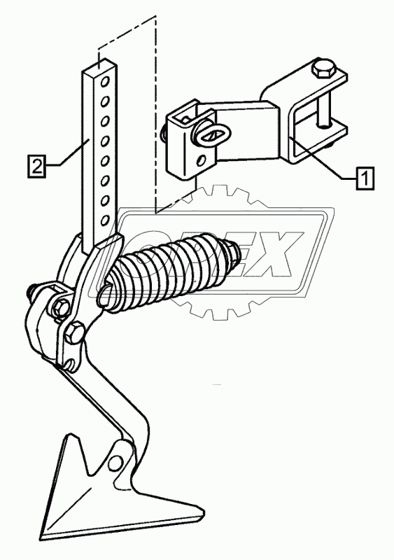 Track scraper with holder long FSU-G25 70x70